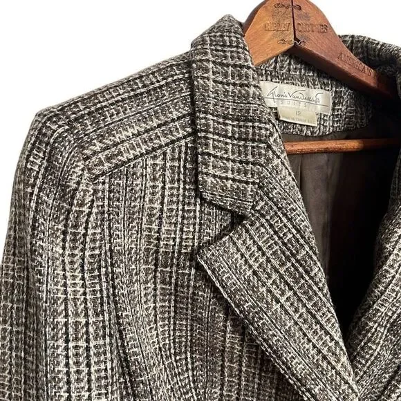 Gloria Vanderbilt Tweed Striped Two-Button Lined Suits Blazer Multicolor Size 12 - Picture 5 of 8